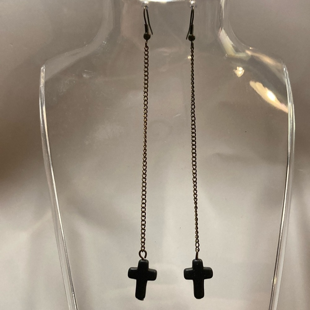 *BOGO FREE* Vintage cross dangling earrings